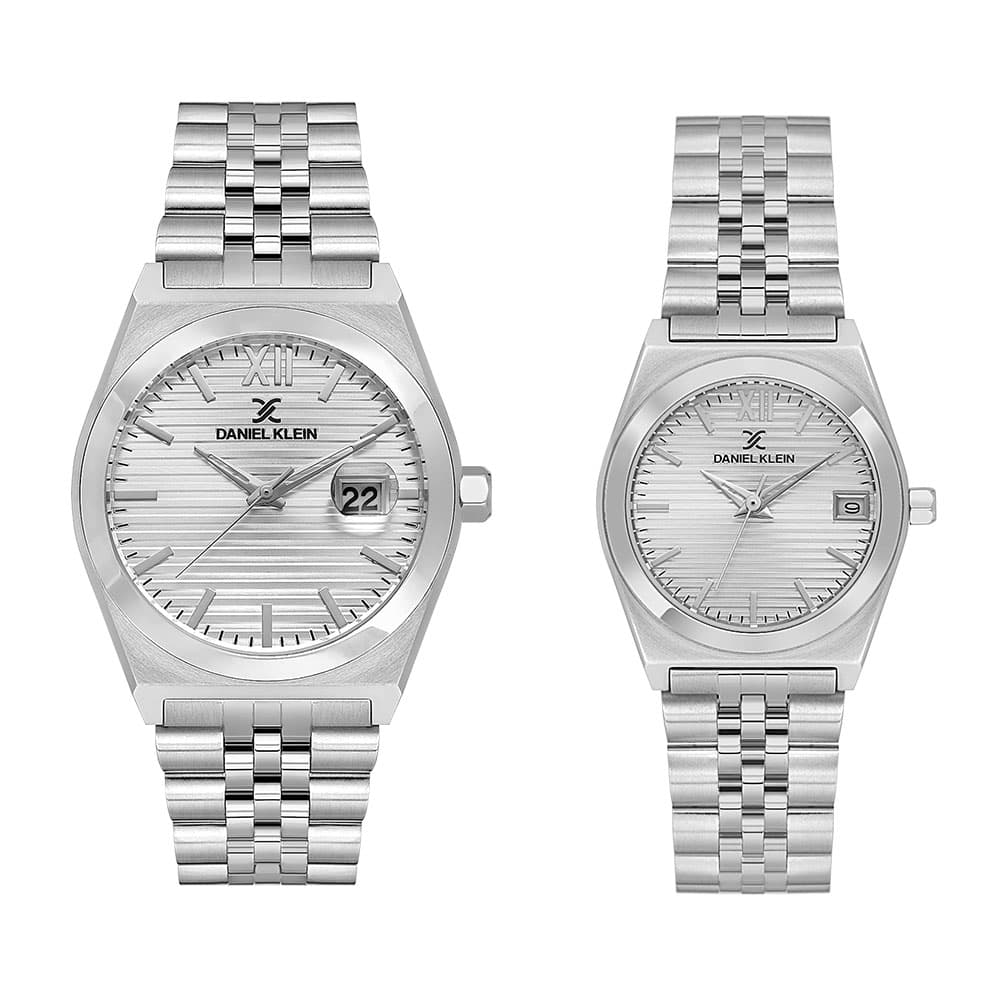 Daniel Klein Pair - Ceas Quartz Argintiu DK.1.14283.1