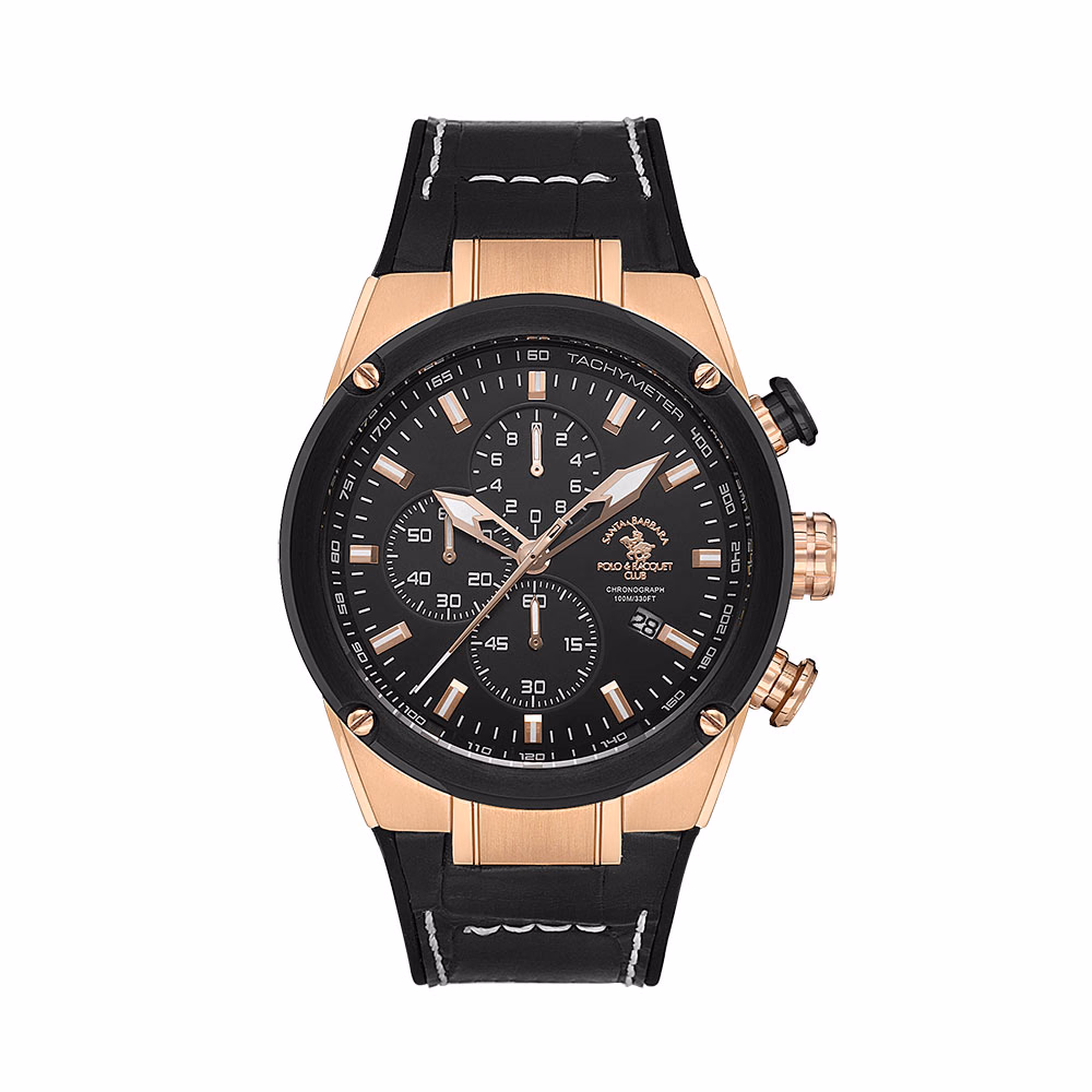Santa Barbara Polo Prive - Ceas Barbatesc Quartz Negru SB.3.10001-1