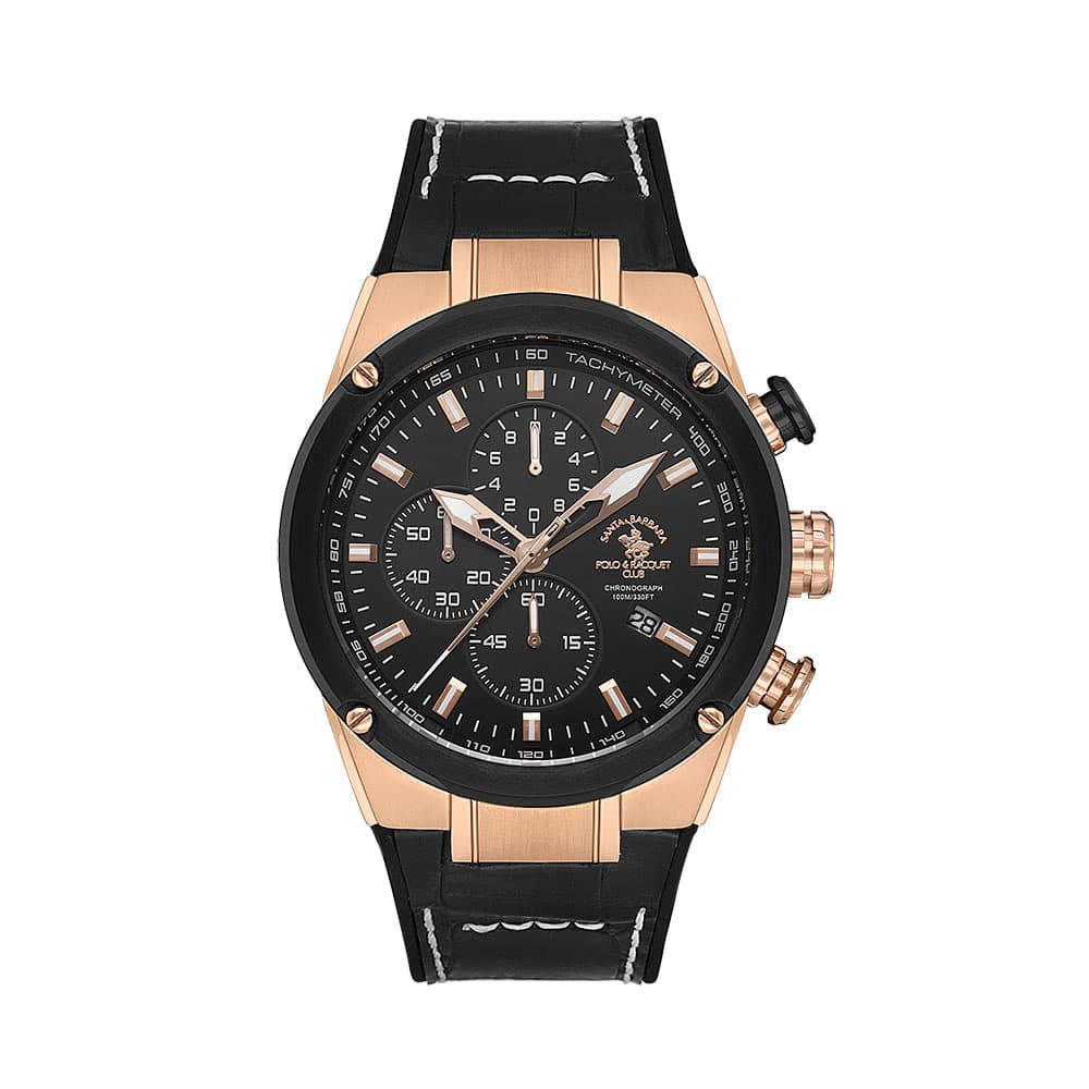 Santa Barbara Polo Prive - Ceas Barbatesc Quartz Negru SB.3.10001-1