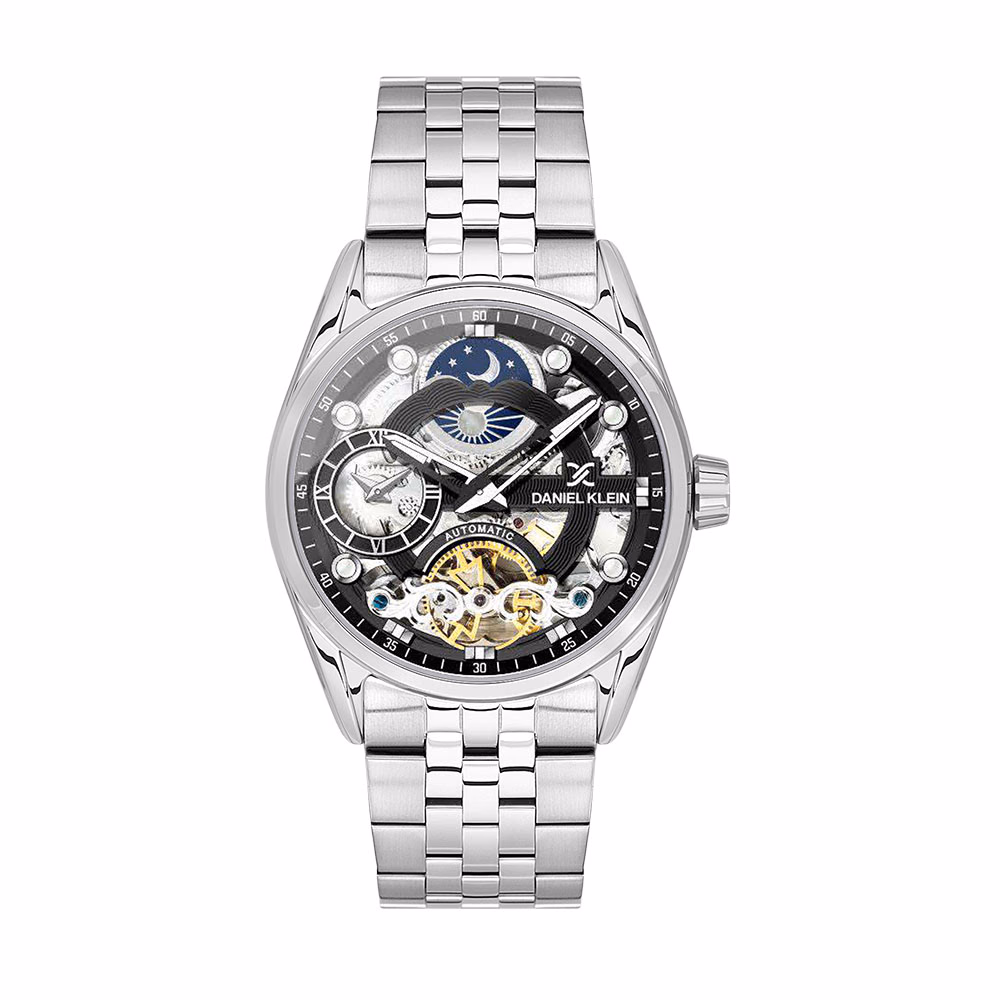 Daniel Klein Skeleton - Ceas Barbatesc Automatic Argintiu DK.1.13855.2