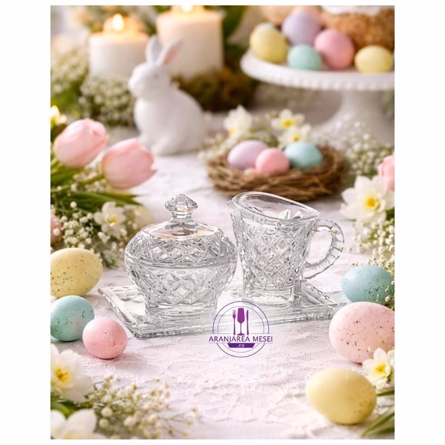 Set servire cafea cristal Bohemia 4 piese