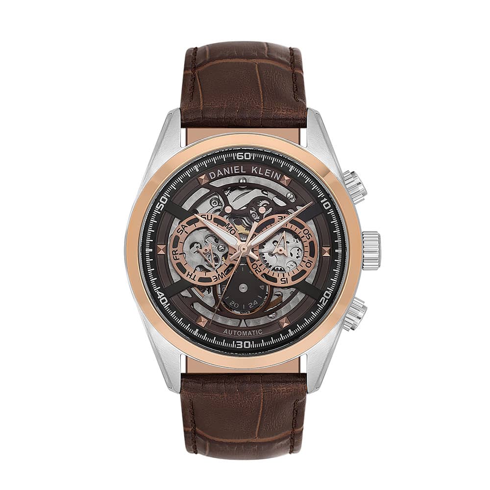 Daniel Klein Skeleton - Ceas Barbatesc Automatic Cafeniu DK.1.14016.5