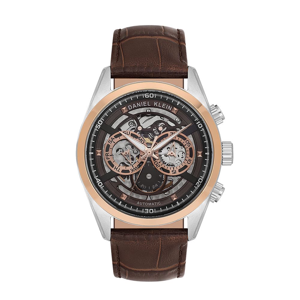 Daniel Klein Skeleton - Ceas Barbatesc Automatic Cafeniu DK.1.14016.5