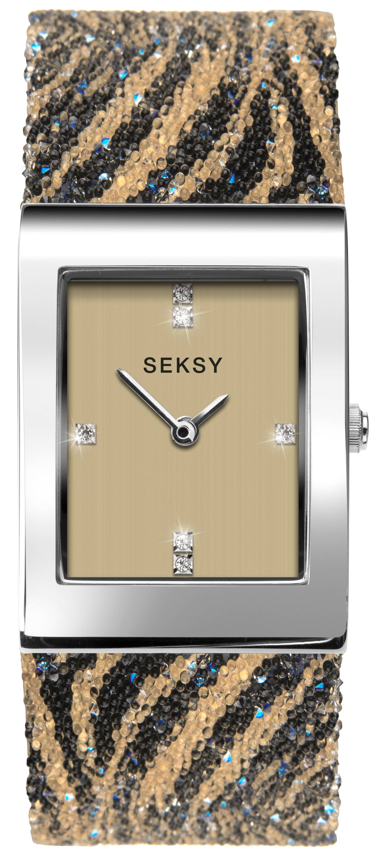 Дамски часовник Seksy Rocks Tiger Print Swarovski Crystals - S-2852.37