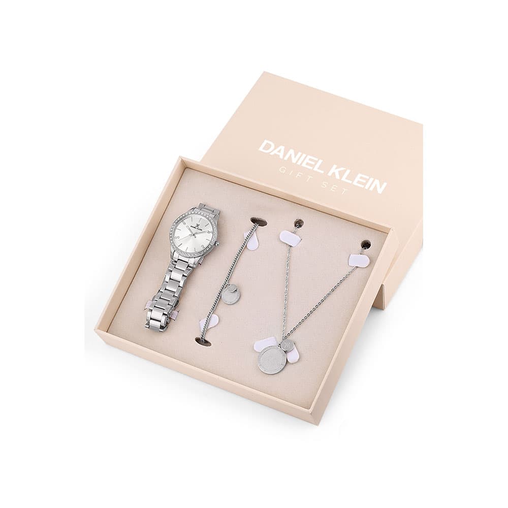 Daniel Klein Gift Set - Ceas Dama Quartz Argintiu DK.1.13284.1
