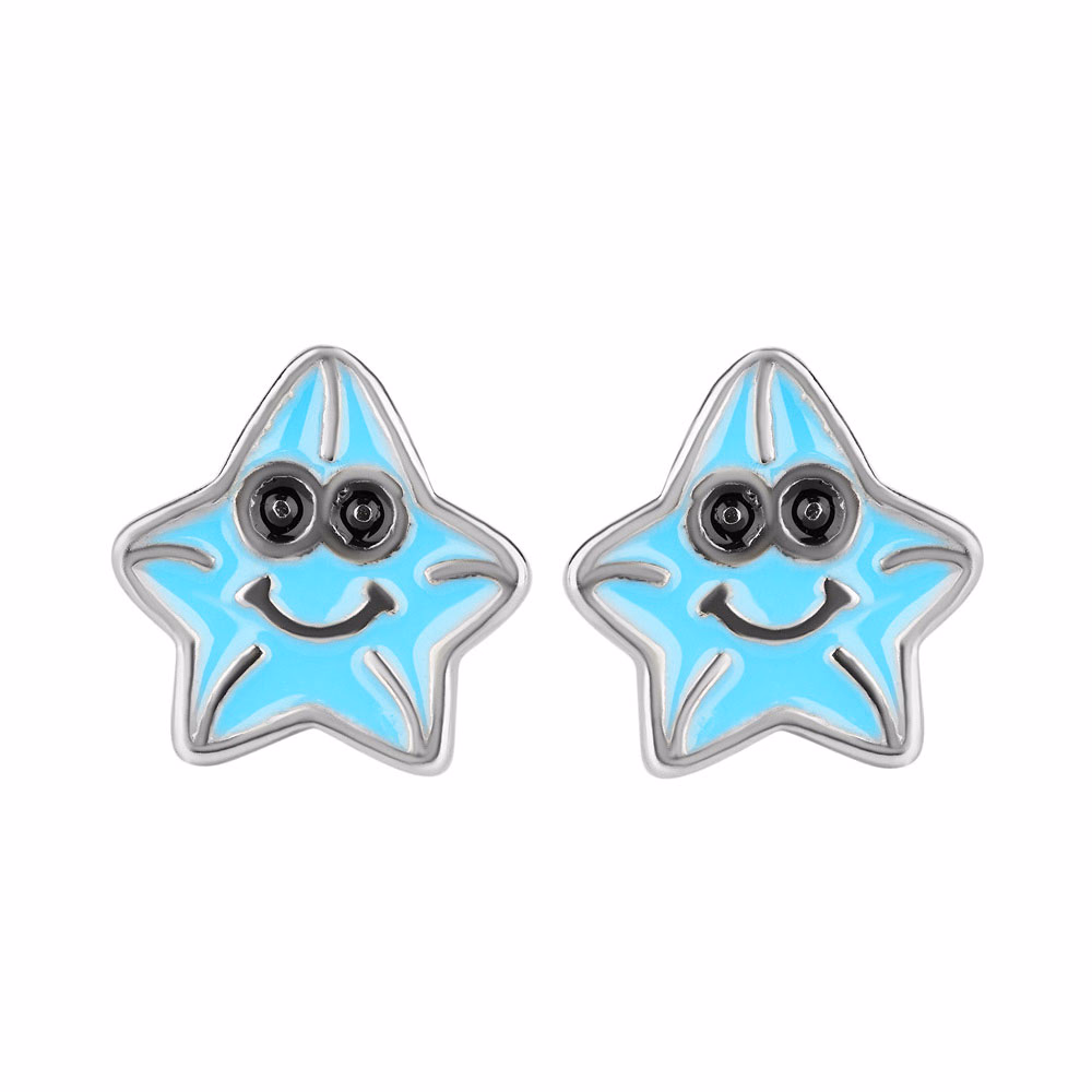 Cercei argint copii smiling star
