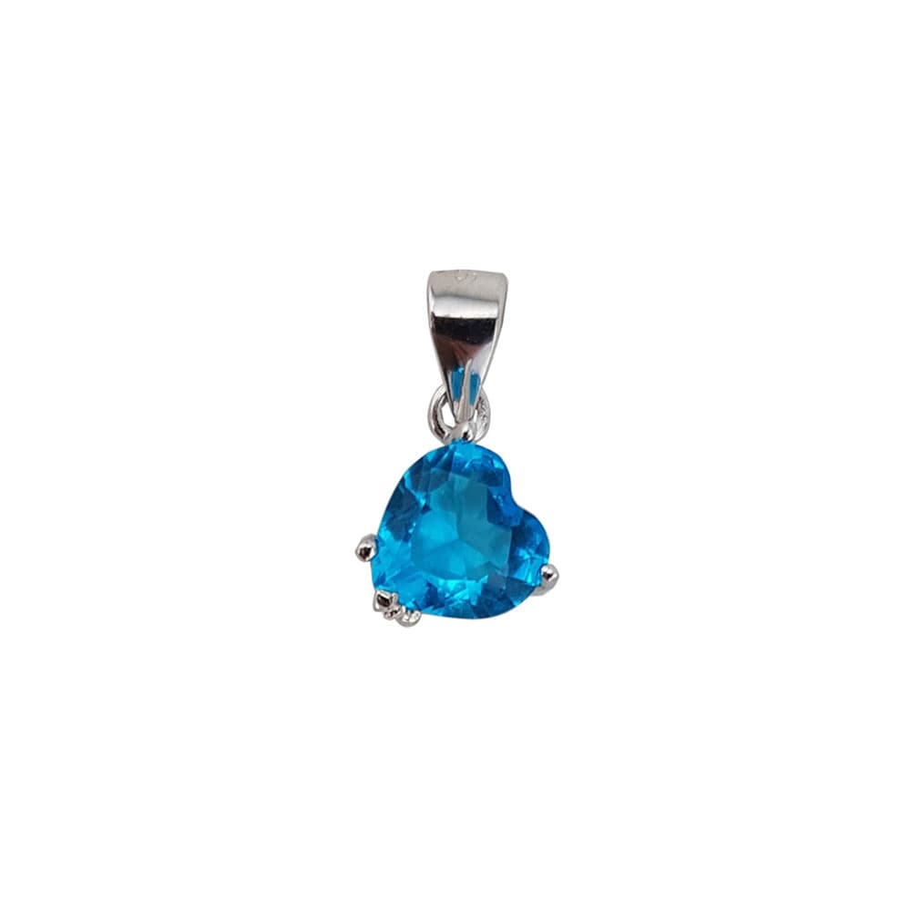 Pandantiv argint inima albastra Blue