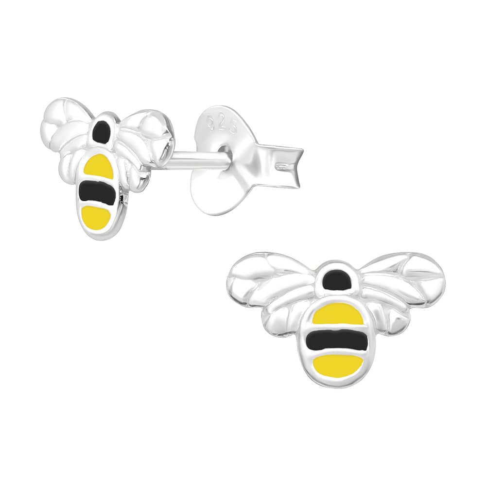 Cercei argint copii Bumble Bee cu email