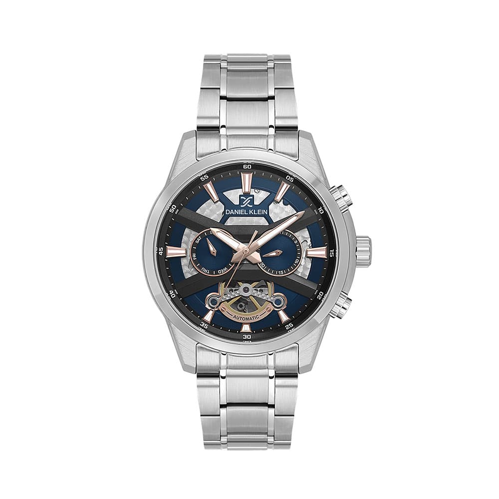 Daniel Klein Skeleton - Ceas Barbatesc Automatic Argintiu DK.1.14015.4