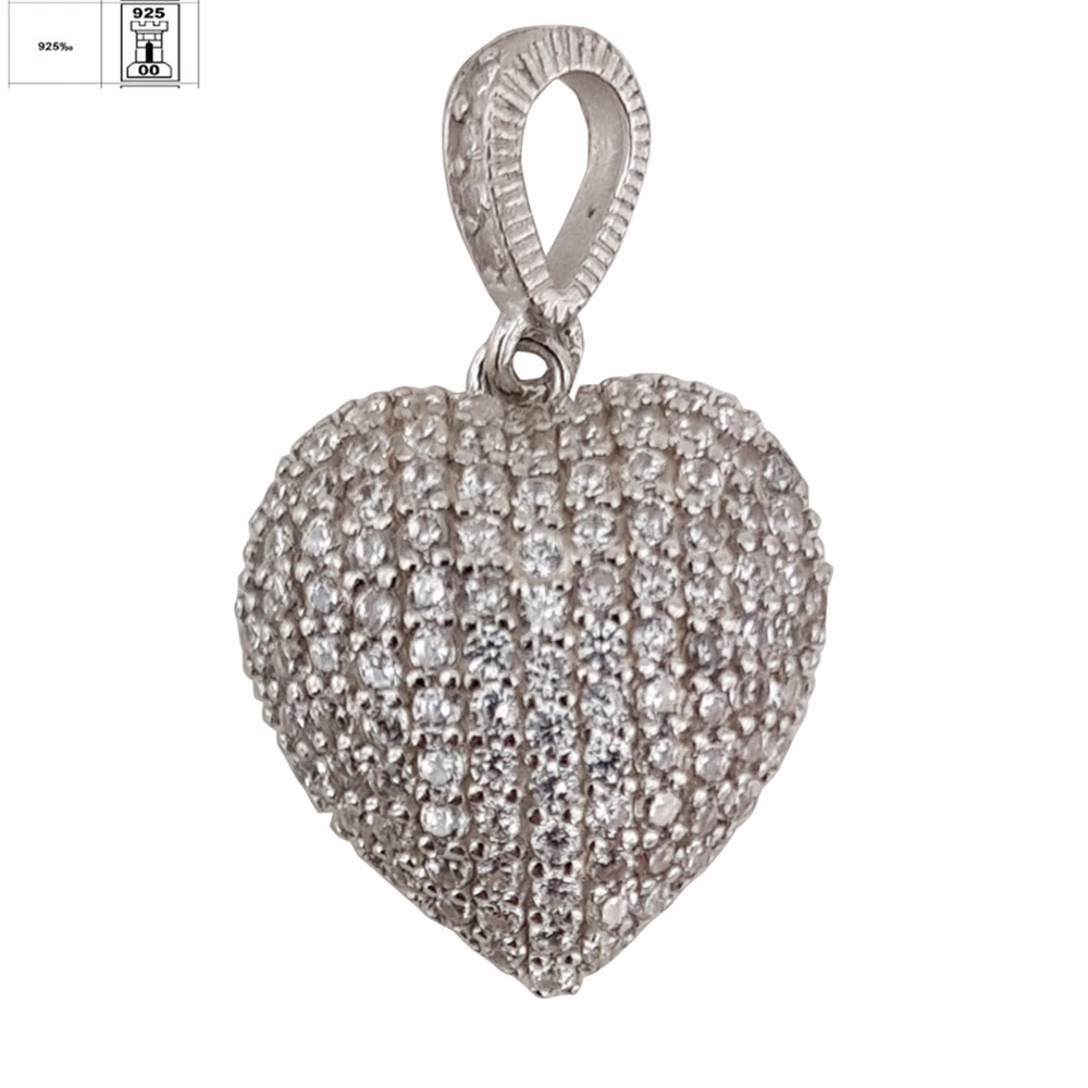 Pandantiv argint inima zirconii Stone