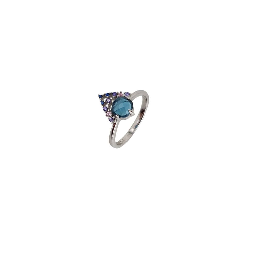 Inel argint elegant colorat Thia marimea 54