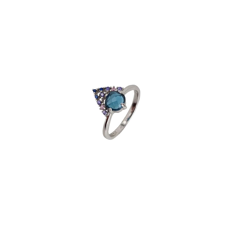 Inel argint elegant colorat Thia marimea 54