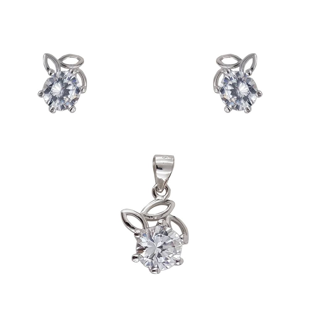 Set argint elegant floare Zaray
