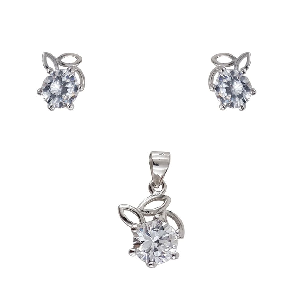 Set argint elegant floare Zaray
