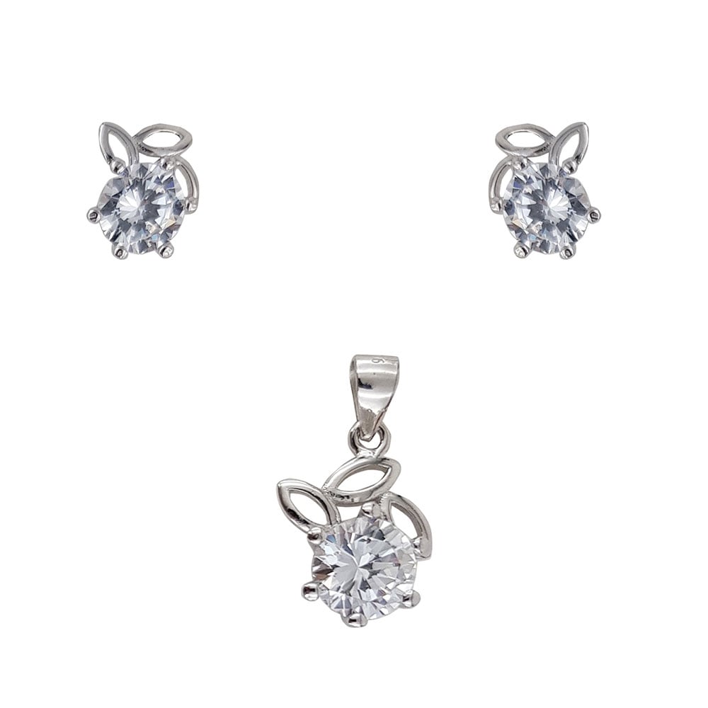 Set argint elegant floare Zaray