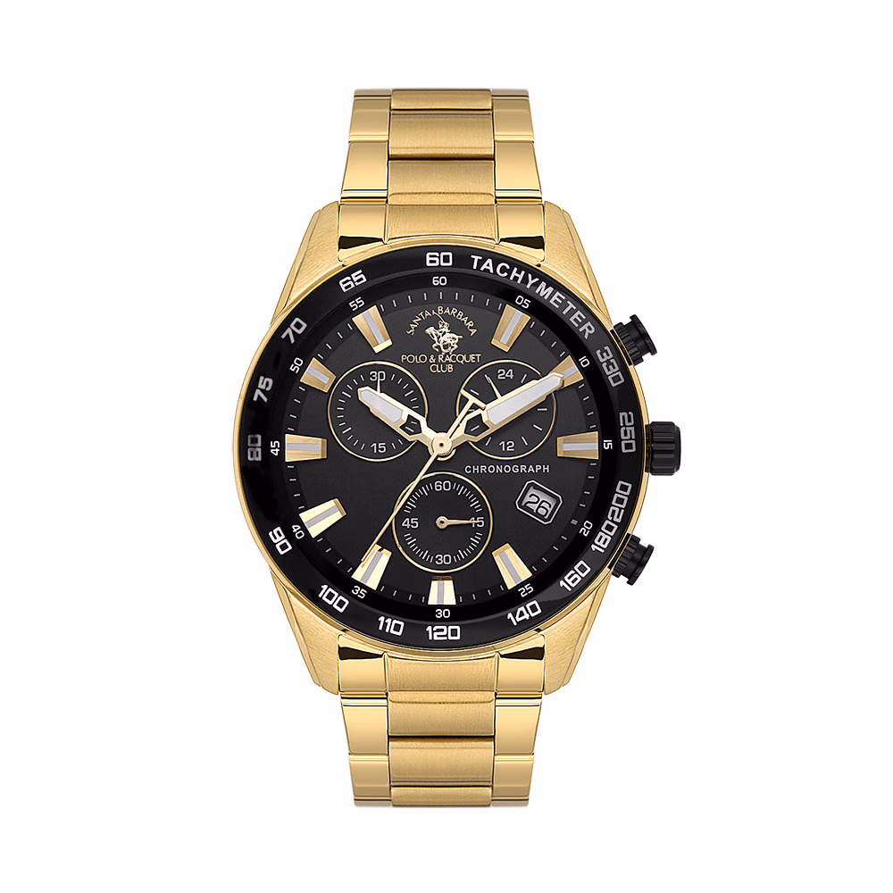 Santa Barbara Polo Legend - Ceas Barbatesc Quartz Auriu SB.1.10430-8
