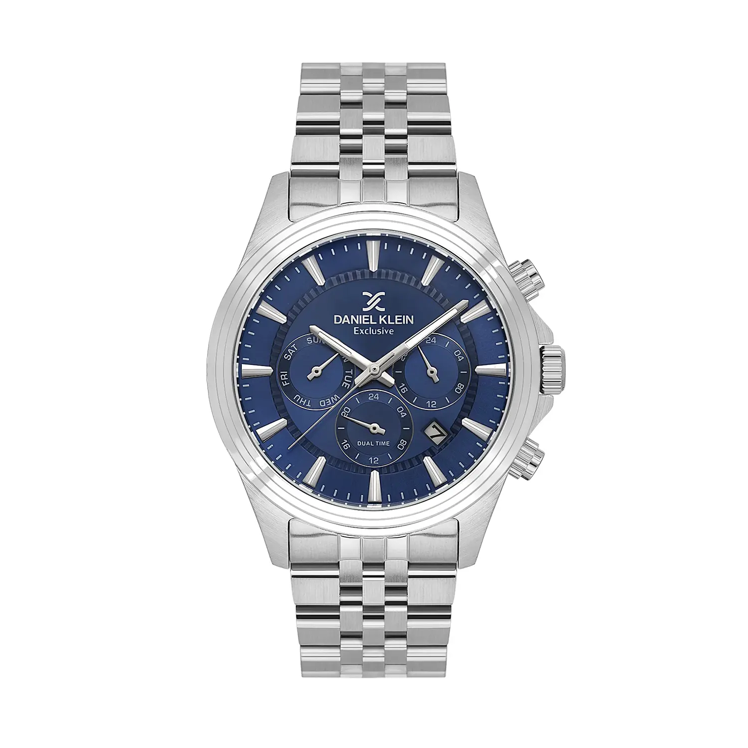 Daniel Klein Exclusive DK.1.14345-3 - Ceas barbatesc quartz argintiu
