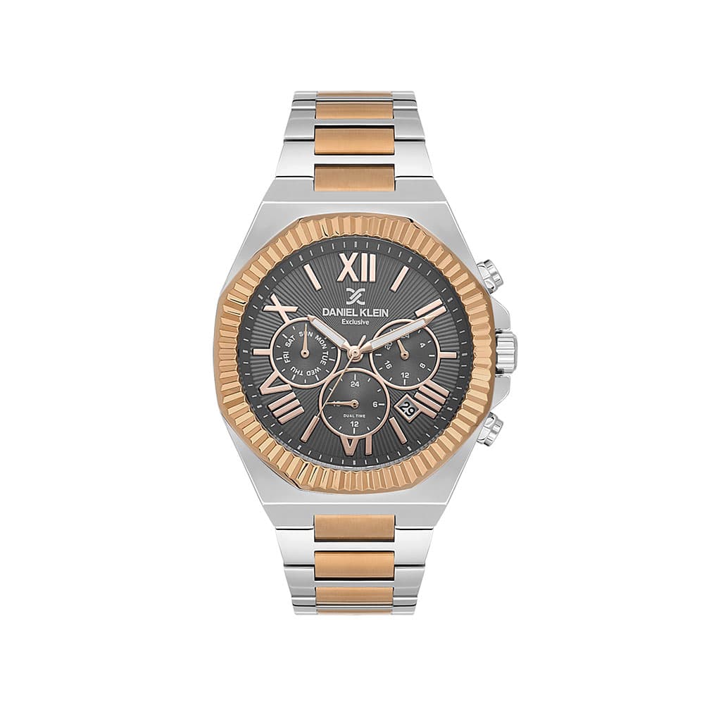 Daniel Klein Exclusive - Ceas Barbatesc Quartz Auriu Rose DK.1.14075.5