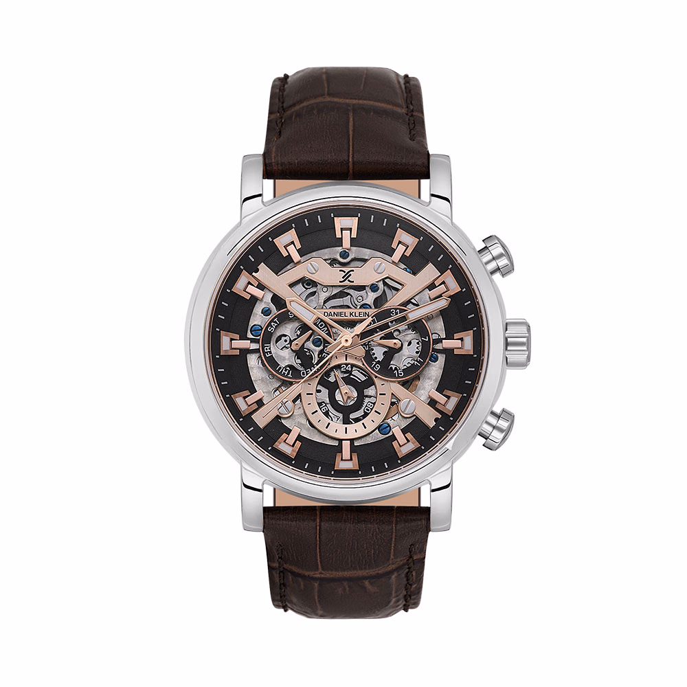 Daniel Klein Skeleton - Ceas Barbatesc Automatic Cafeniu DK.1.13850.3