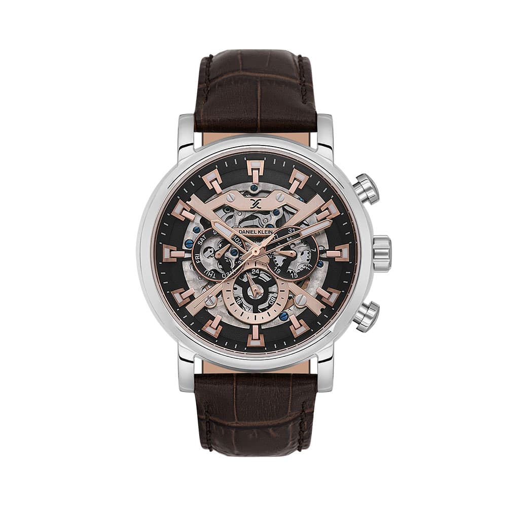 Daniel Klein Skeleton - Ceas Barbatesc Automatic Cafeniu DK.1.13850.3