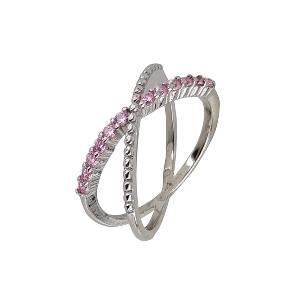 Inel argint minimalist zirconii roz Thia marimea 60