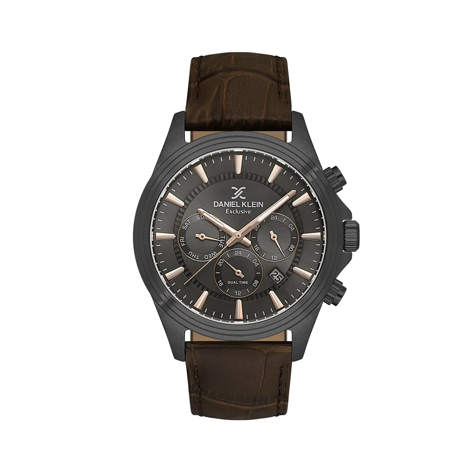 Daniel Klein Exclusive DK.1.14346-6 - Ceas barbatesc quartz maro