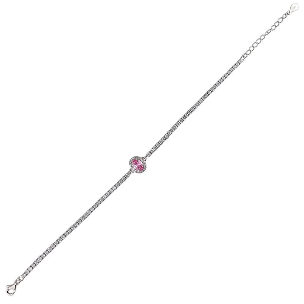 Bratara argint tennis zirconiu roz Thia