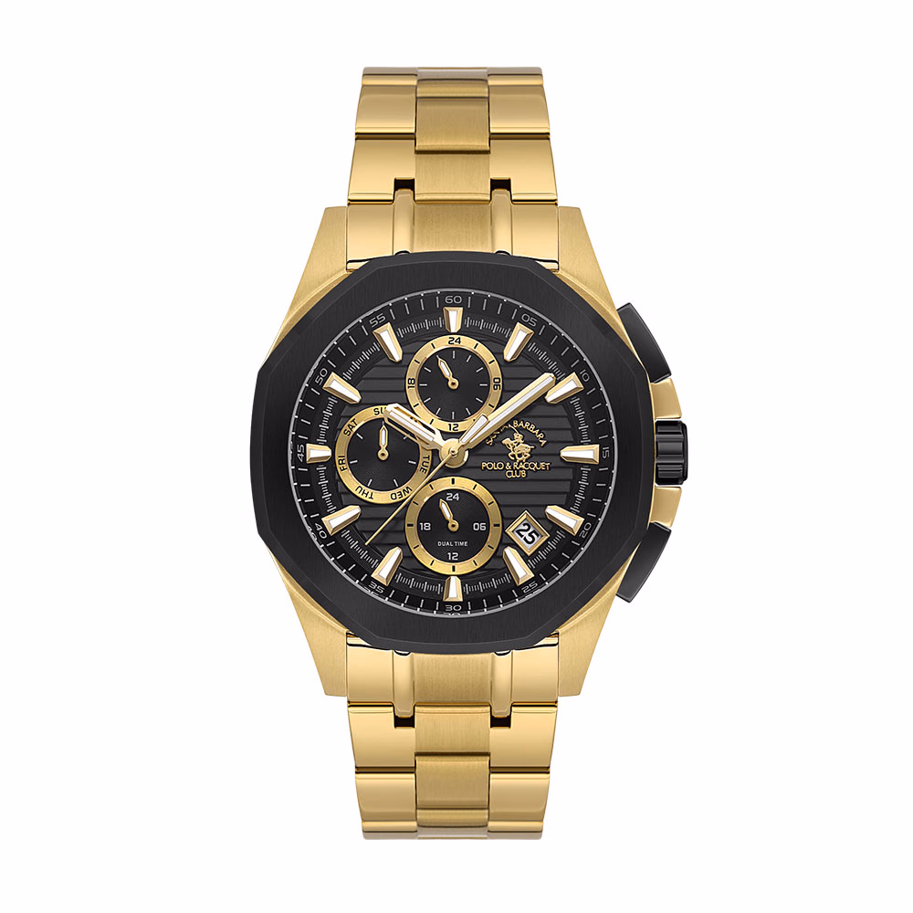 Santa Barbara Polo Legend - Ceas Barbatesc Quartz Auriu SB.1.10608.5