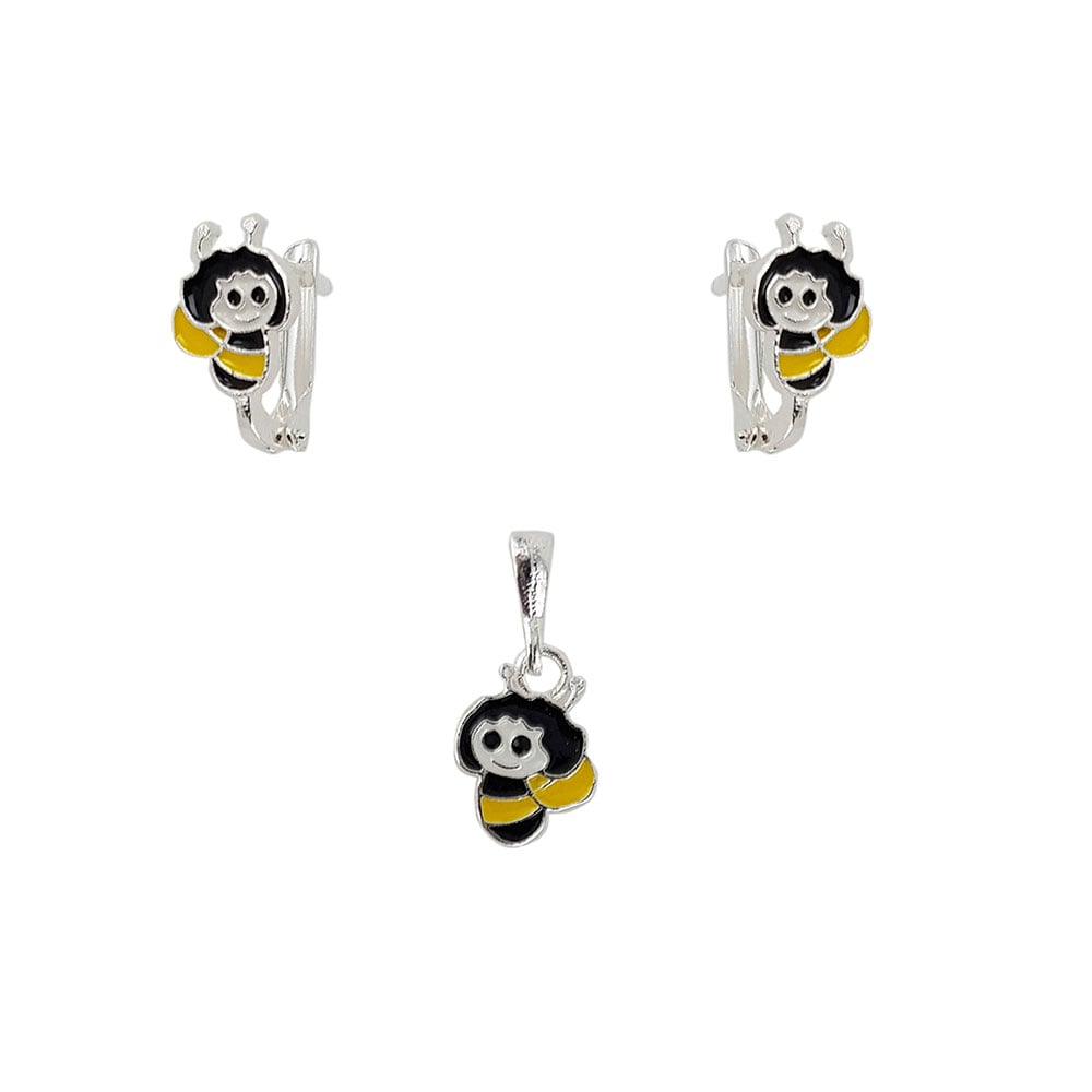 Set argint copii albinute Happy Bee