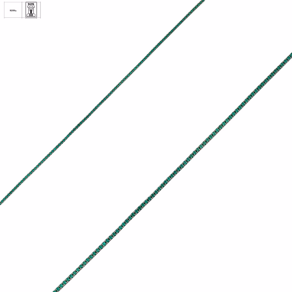 Bratara argint tennis zirconii Green