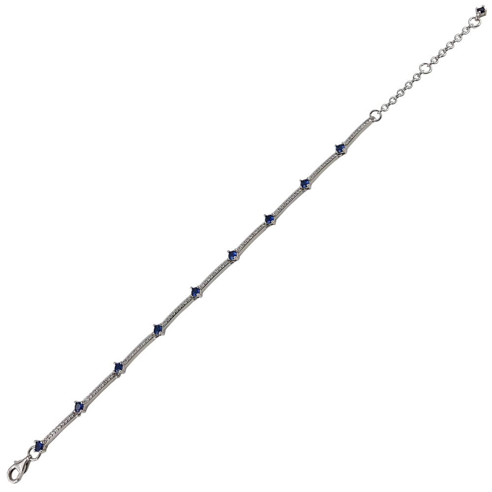 Bratara argint zirconii albastre Blue