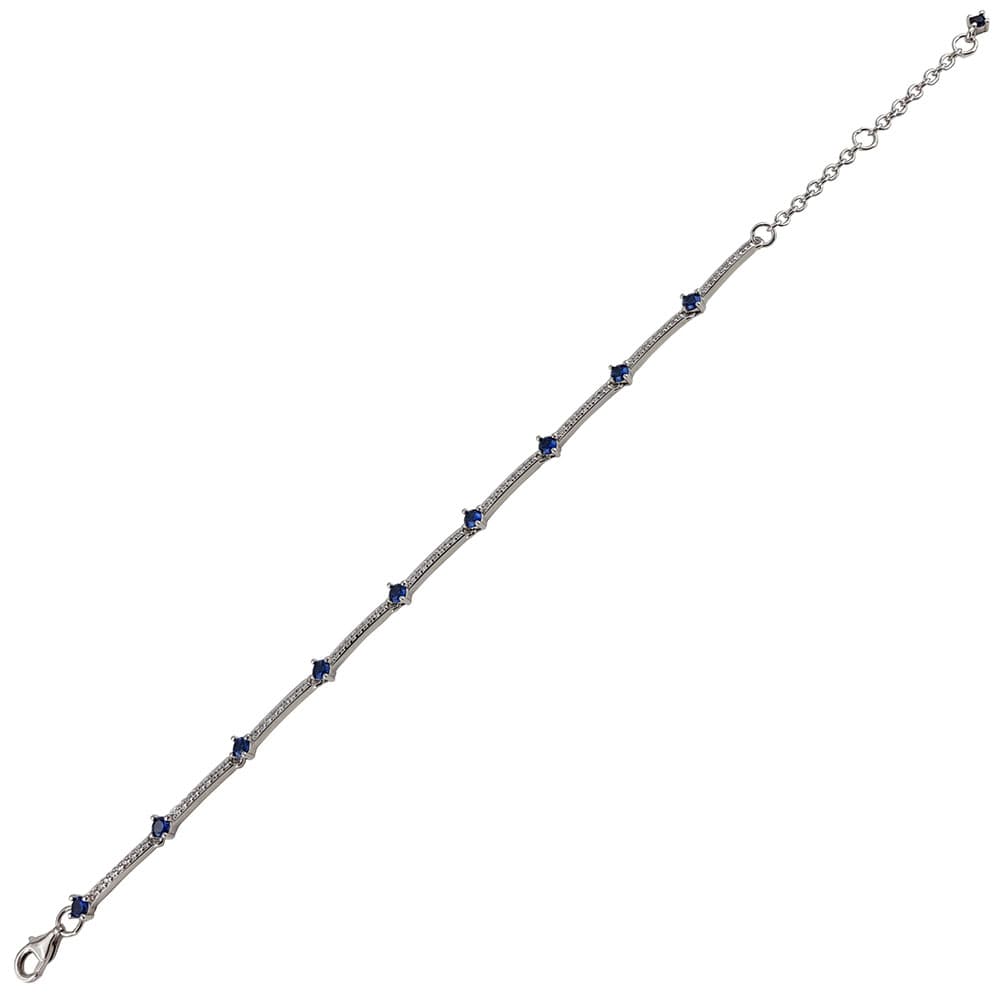 Bratara argint zirconii albastre Blue