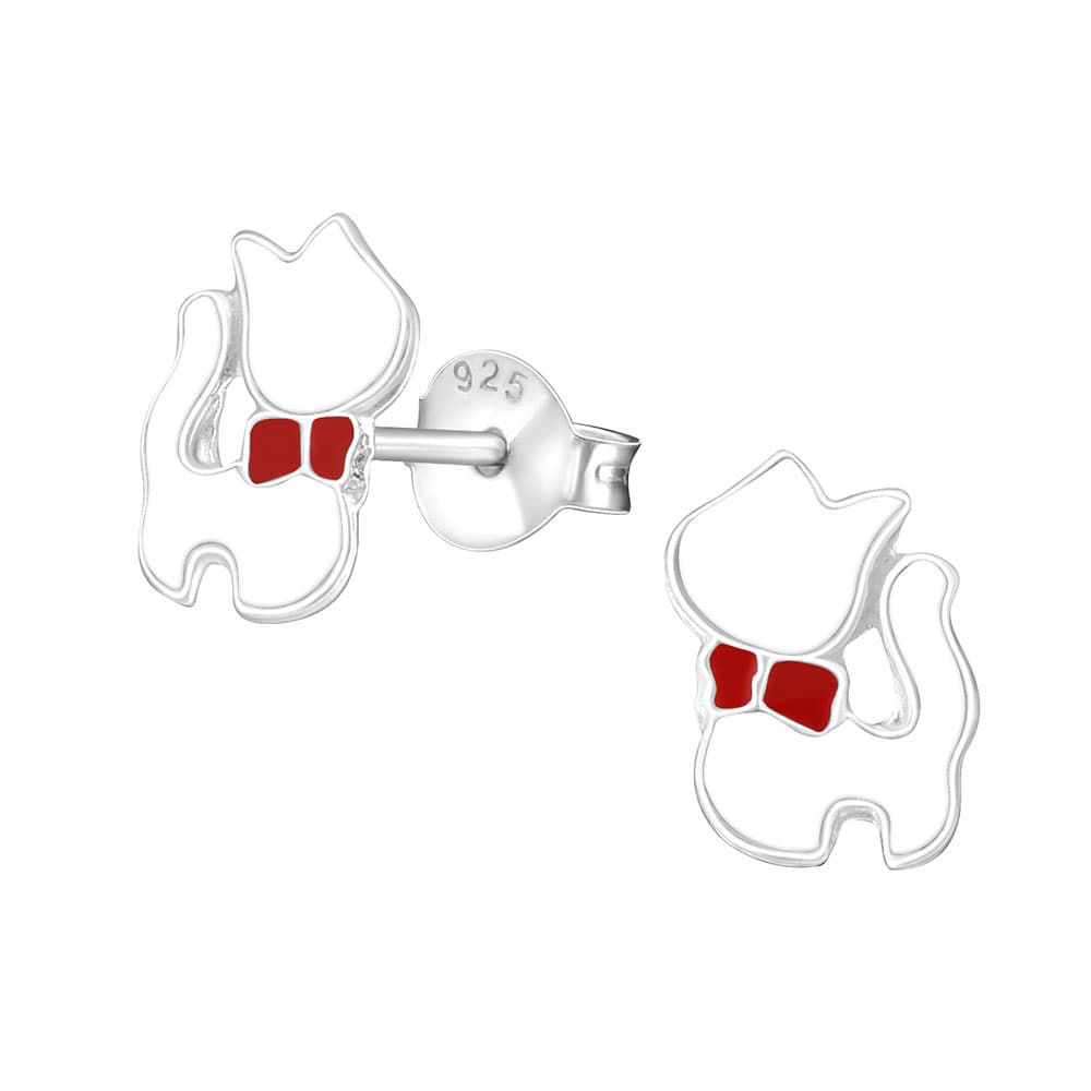 Cercei argint copii white cat