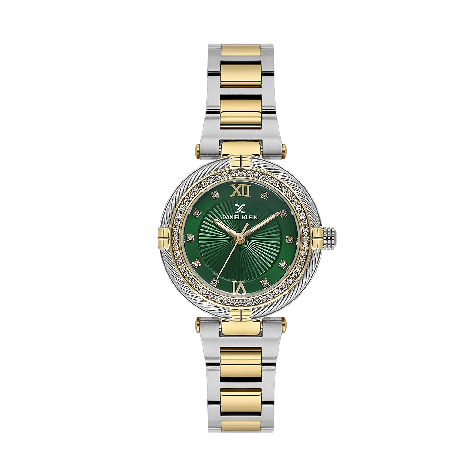 Daniel Klein Premium DK.1.14295-4 - Ceas dama quartz verde, auriu si argintiu
