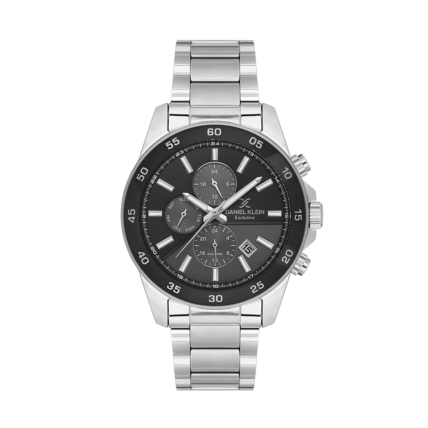 Daniel Klein Exclusive DK.1.14353-2 - Ceas barbatesc quartz argintiu