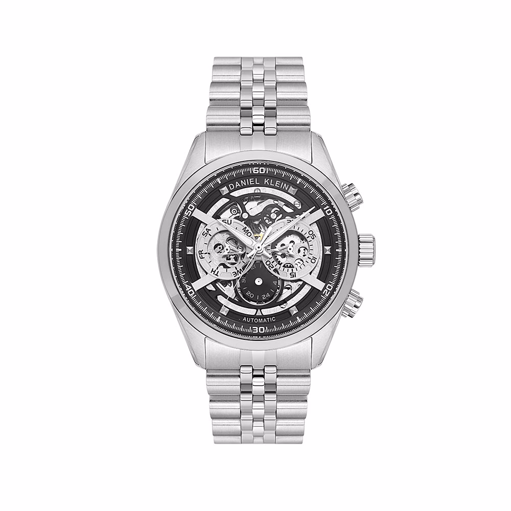 Daniel Klein Skeleton - Ceas Barbatesc Automatic Argintiu DK.1.14093.2