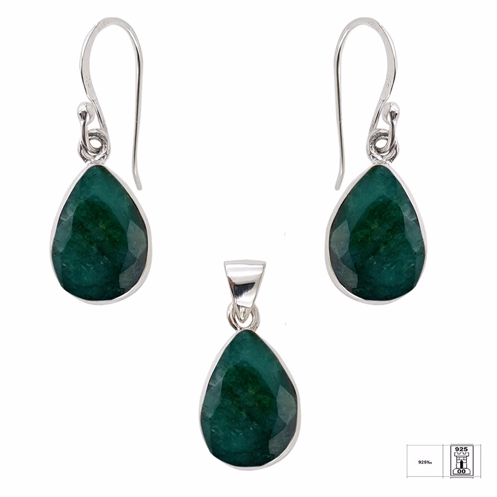 Set argint smaralde Carolyn