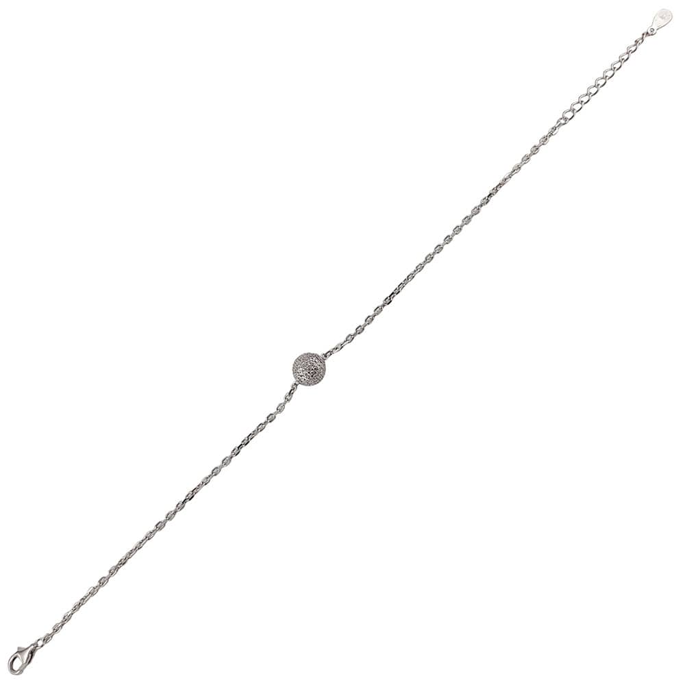 Bratara argint talisman rotund cu zirconii albe