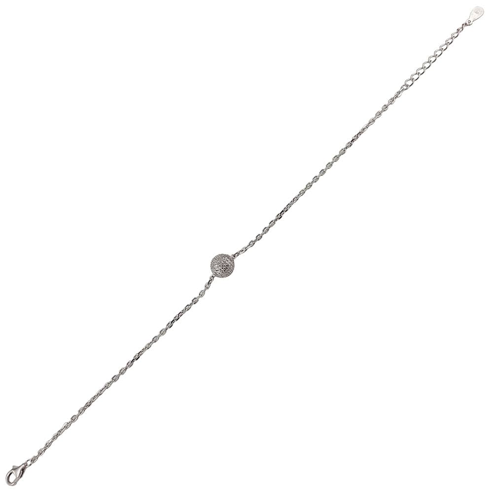 Bratara argint talisman rotund cu zirconii albe