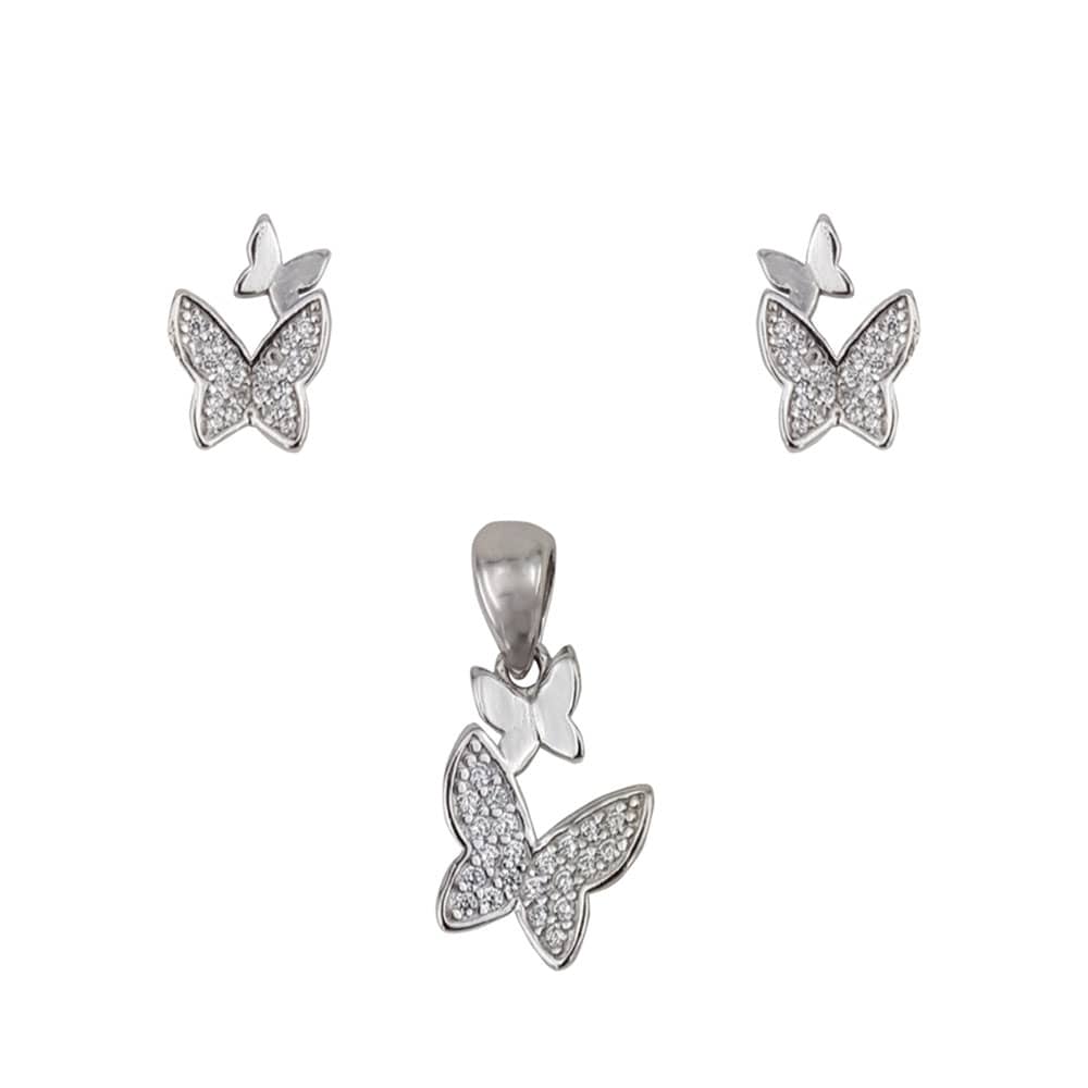 Set argint zirconii fluturi Doris