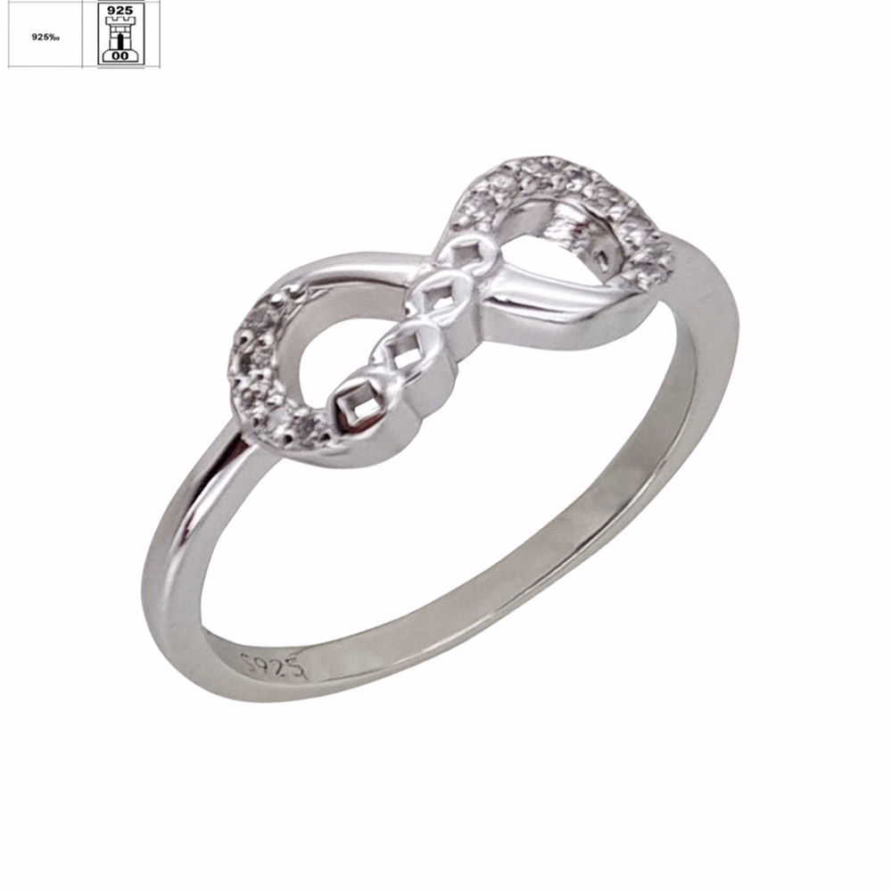 Inel argint zirconii Infinity, marime 53
