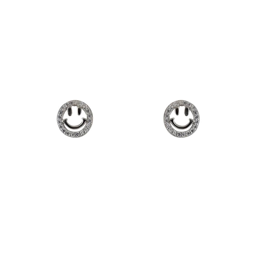 Cercei argint rotunzi Smiley