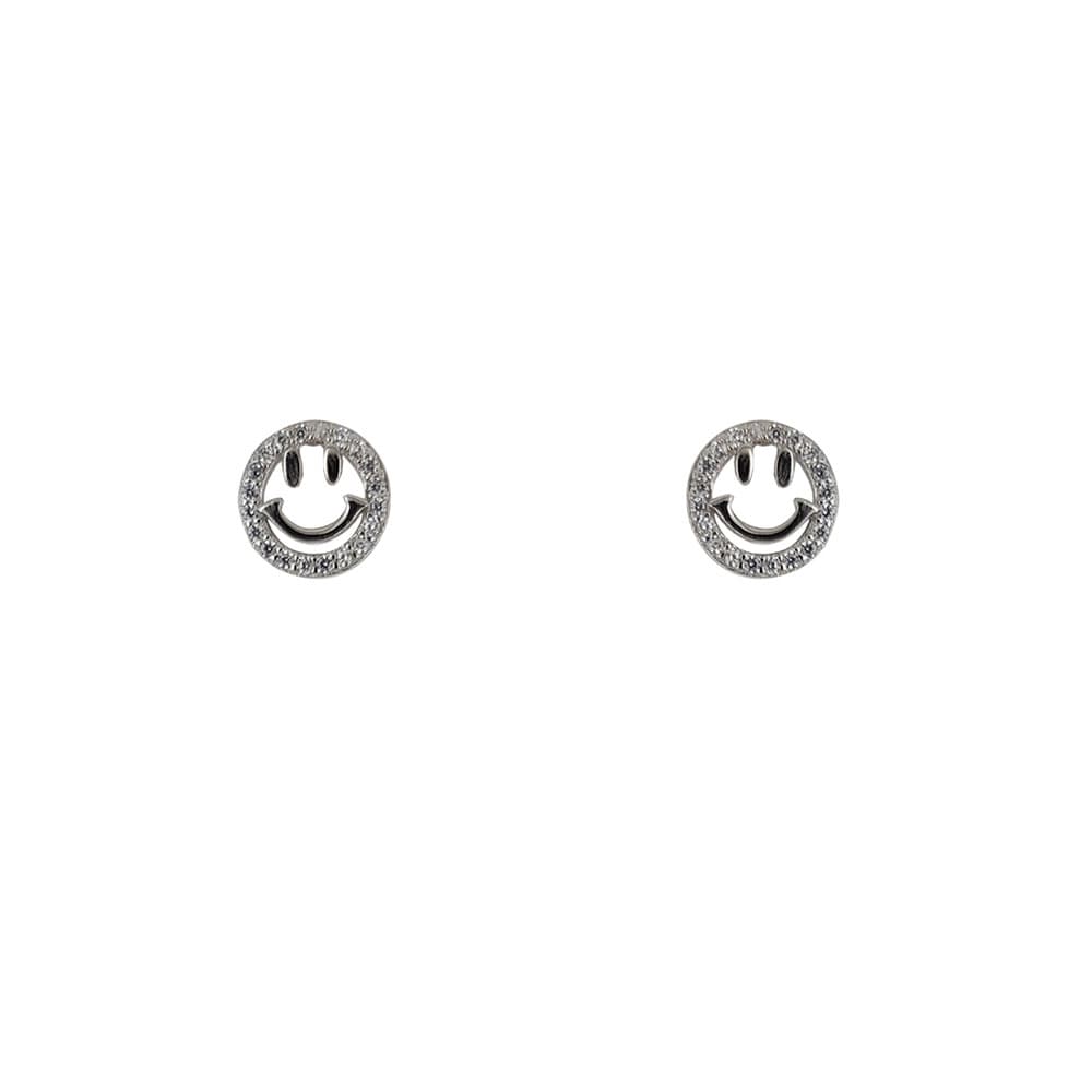 Cercei argint rotunzi Smiley