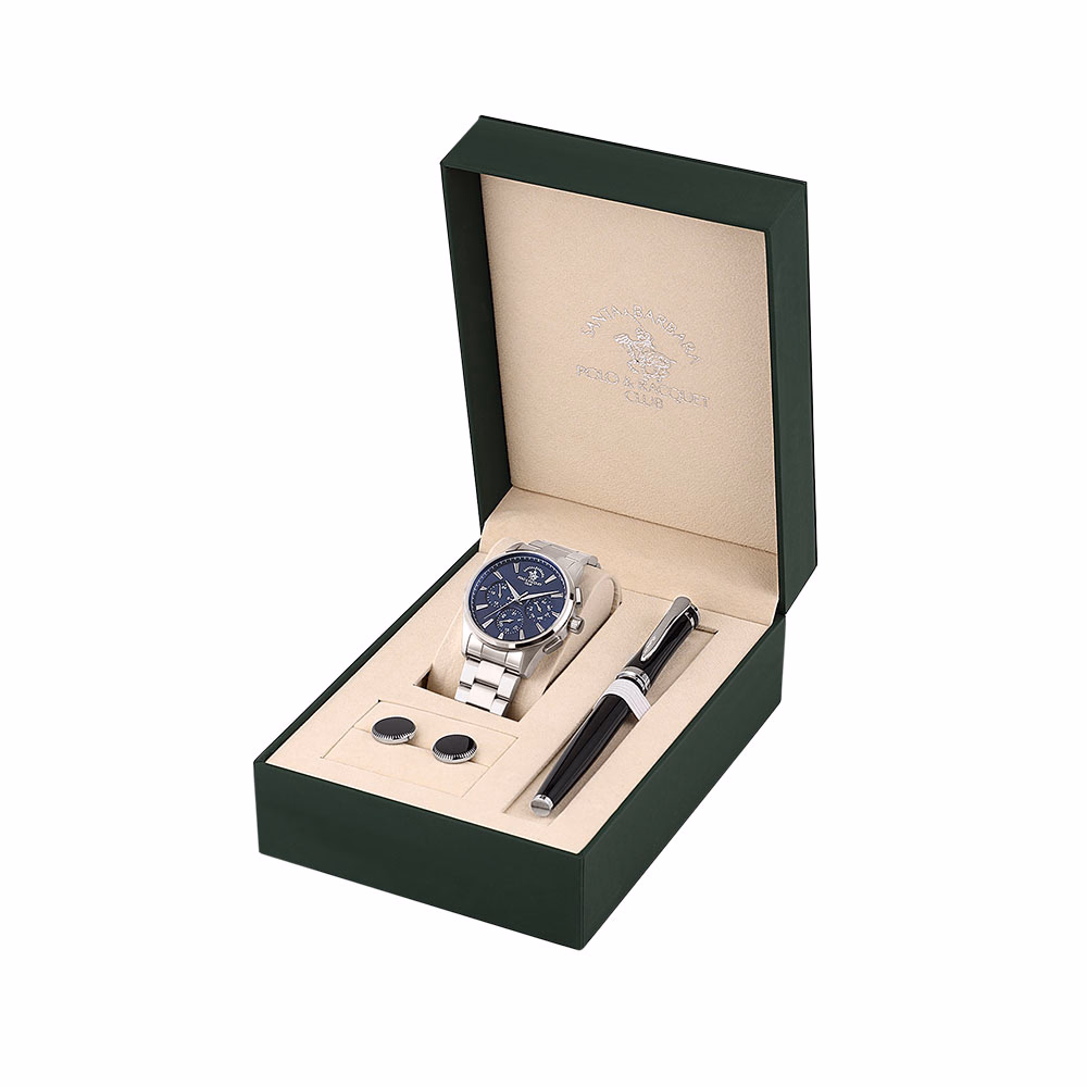 Santa Barbara Polo Gift Set - Ceas Barbatesc Quartz Argintiu SB.1.10678-3