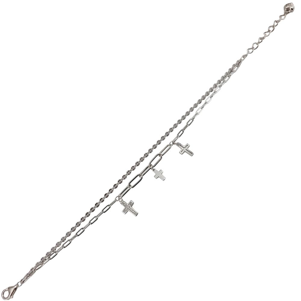 Bratara argint cruciulite zirconii