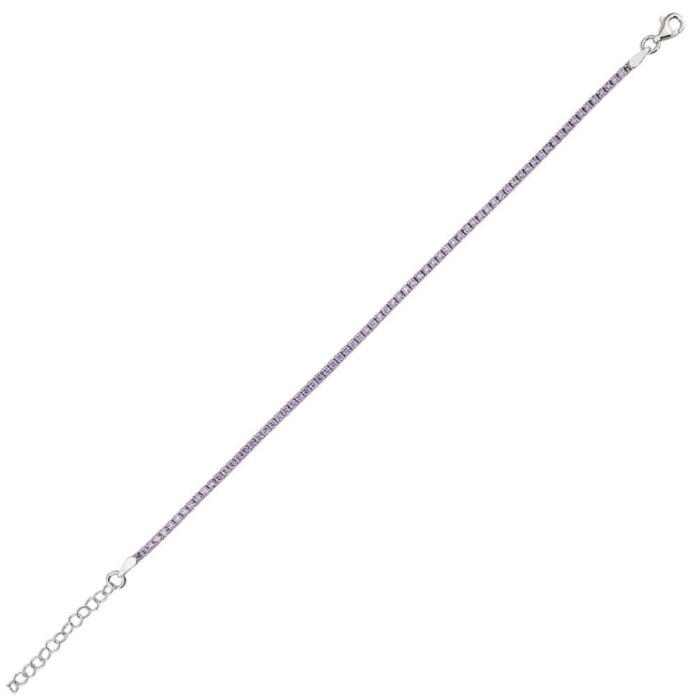 Bratara argint tennis zirconii Purple