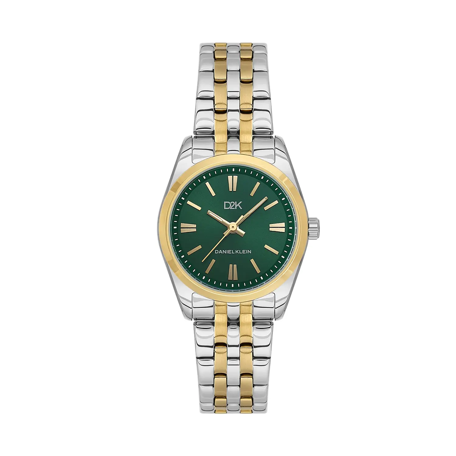 Daniel Klein D2K DK.1.14458-7 - Ceas dama quartz verde, auriu si argintiu