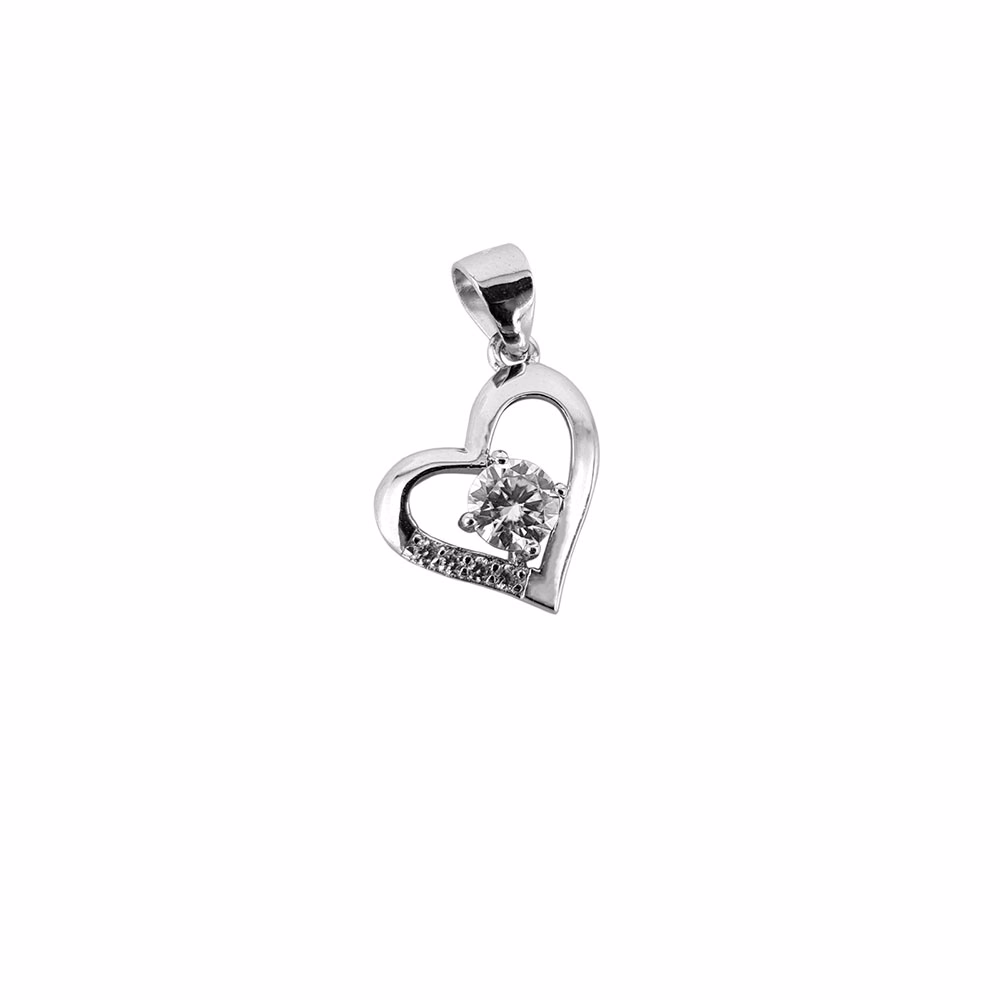 Pandantiv argint inima Moissanite