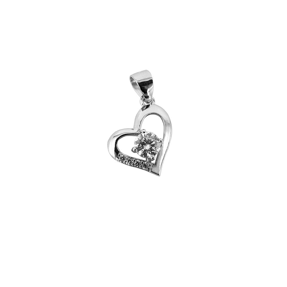 Pandantiv argint inima Moissanite