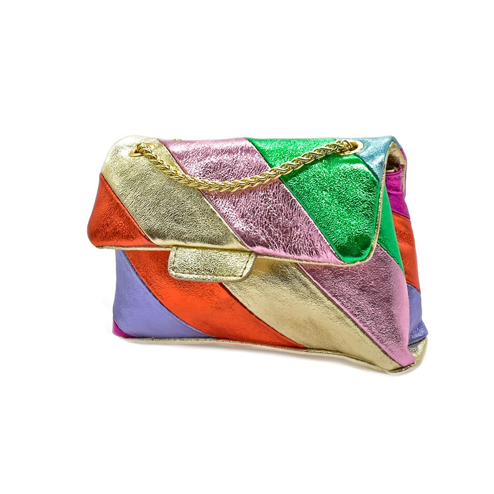 Poseta Loco Mini Din Piele Naturala Multicolor